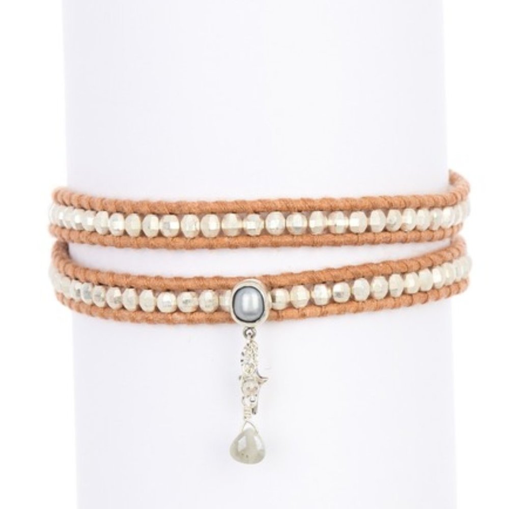 Chan Luu – Silver and pearl wrap bracelet - Picture 1 of 2